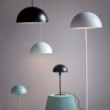 Stojacia lampa Ellen 40 s kovovým tienidlom, biela