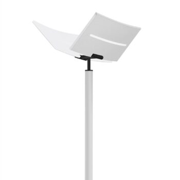 Stojacia lampa Evolo CCT LED so svetlom na čítanie biela/čierna