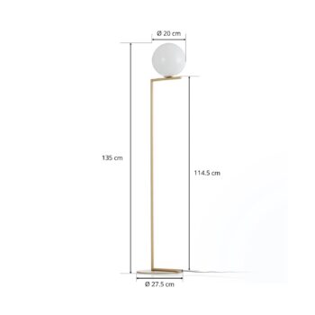 Stojacia lampa FLOS IC F1, brúsená mosadz