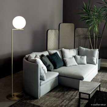 Stojacia lampa FLOS IC F2 brúsená mosadz