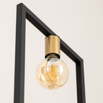 Stojacia lampa Flores, 1 svetlo, čierna/zlatá, oceľ