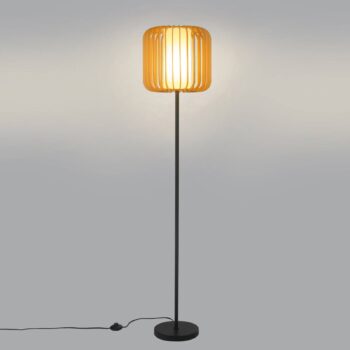 Stojacia lampa Forlight Viva, svetlohnedá, drevo/kov, výška 160 cm