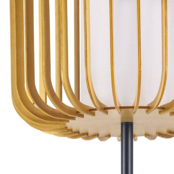 Stojacia lampa Forlight Viva, svetlohnedá, drevo/kov, výška 160 cm