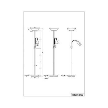 Stojacia lampa Gerry, čierna matná, kov, výška 180 cm