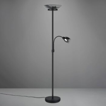 Stojacia lampa Gerry, čierna matná, kov, výška 180 cm