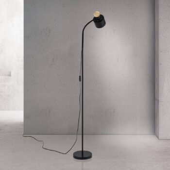 Stojacia lampa Gili, čierna matná, oceľ, výška 150 cm, E27