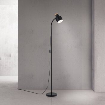 Stojacia lampa Gili, čierna matná, oceľ, výška 150 cm, E27