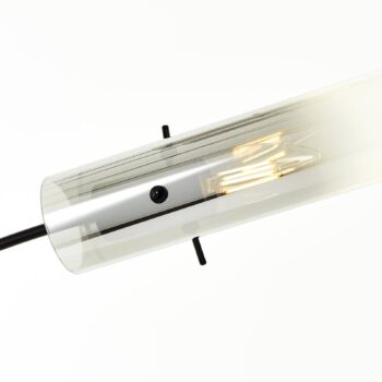 Stojacia lampa Glasini, výška 200 cm, dymovo sivá, 5 svetiel, sklo
