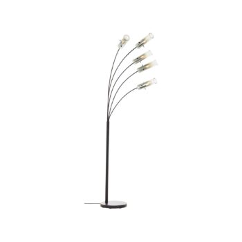 Stojacia lampa Glasini, výška 200 cm, dymovo sivá, 5 svetiel, sklo
