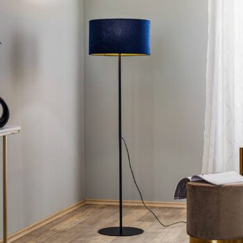 Stojacia lampa Golden Roller tmavomodrá/zlatá