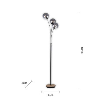 Stojacia lampa Green Widow so skleneným tienidlom