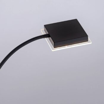 Stojacia lampa Hans LED s lampou na čítanie, hranatá, čierna