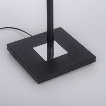 Stojacia lampa Hans LED s lampou na čítanie, hranatá, čierna