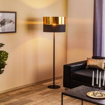 Stojacia lampa Hilton, čierna/zlatá