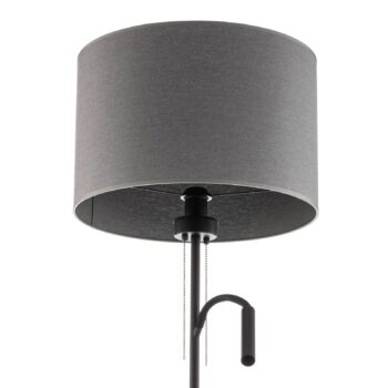 Stojacia lampa Hotel Plus - sivý tienidlo na lampu a lampa na citanie