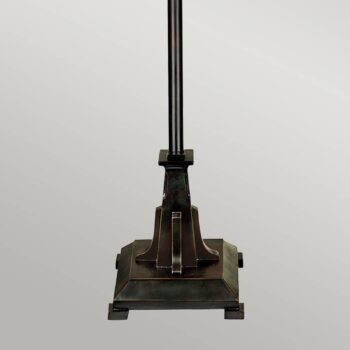 Stojacia lampa Inglenook, Tiffanyho štýl, bronz, výška 158 cm