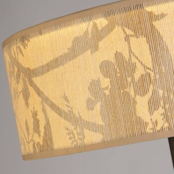 Stojacia lampa Isla, Ø 40 cm, hnedá, béžová, bambus, oceľ