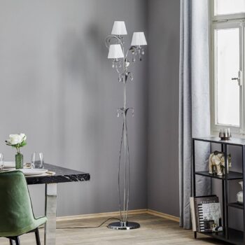 Stojacia lampa Jacqueline, 3-plameňová, biela
