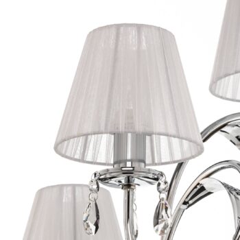 Stojacia lampa Jacqueline, 3-plameňová, biela