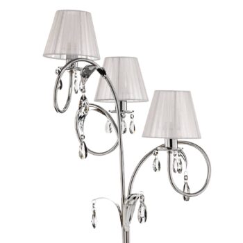 Stojacia lampa Jacqueline, 3-plameňová, biela