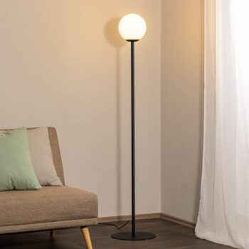 Stojacia lampa Joel, čierna/biela, 1-plameňová