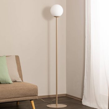 Stojacia lampa Joel z, béžová/biela, 1-plameňové