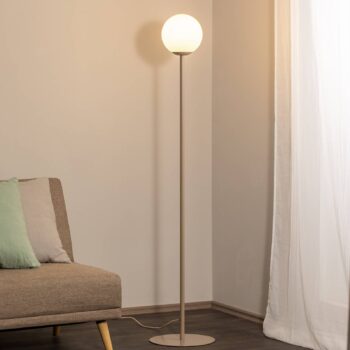 Stojacia lampa Joel z, béžová/biela, 1-plameňové