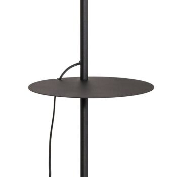 Stojacia lampa Jump, čierna, nastaviteľná, polica