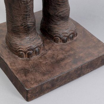 Stojacia lampa KARE Animal Elephant, hnedá farba, prírodné plátno, 154 cm