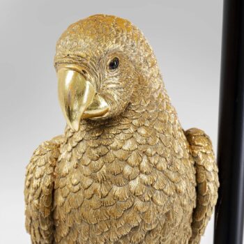 Stojacia lampa KARE Animal Parrot, čierny textil, zlatá figúrka