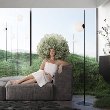 Stojacia lampa Karman Atmosphere, čierna, 178 cm, plast