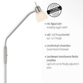 Stojacia lampa Karo s ohybným ramenom