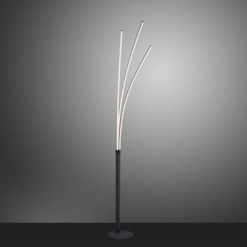 Stojacia lampa LED Maja, trojsvetlá, čierna
