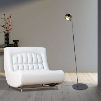 Stojacia lampa LED Puk Maxx Floor Mini, chróm