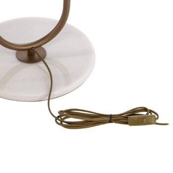 Stojacia lampa LM-9112-1E, mramorová základňa, textilný tienidlo