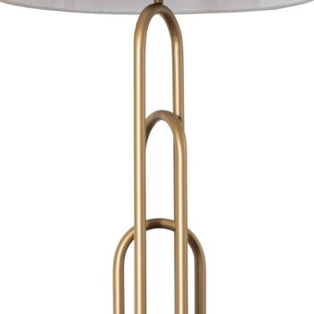 Stojacia lampa Lazar, sivá/zlatá antická, výška 164 cm, textil/kov
