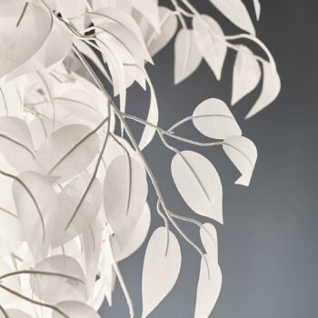 Stojacia lampa Leavy, výška 180 cm, chróm/biela, kov/plast