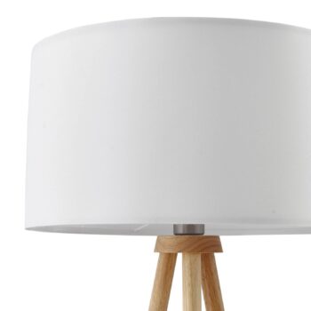 Stojacia lampa Lindby Adamio, Ø 45,5 cm, biela, textil, trojnožka