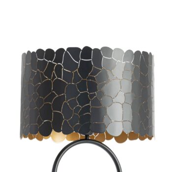 Stojacia lampa Lindby Aralena, čierna/zlatá, výška 143,5 cm