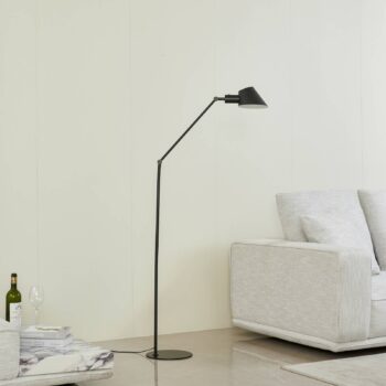 Stojacia lampa Lindby Corali, čierna, kov, výška 176,5 cm