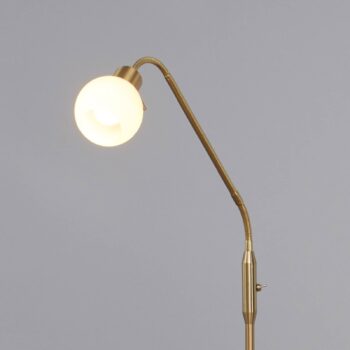 Stojacia lampa Lindby Elaina, mosadzná farba, 162 cm, flexibilná, E14