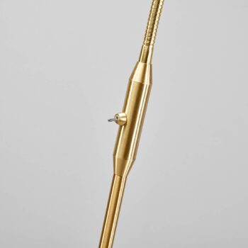 Stojacia lampa Lindby Elaina, mosadzná farba, 162 cm, flexibilná, E14