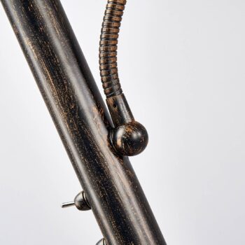 Stojacia lampa Lindby Elaina, svetlo na čítanie, hrdzavá farba, 180 cm, E27