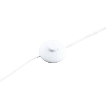 Stojacia lampa Lindby Eryndor, biela, textil, Ø 47 cm, E27