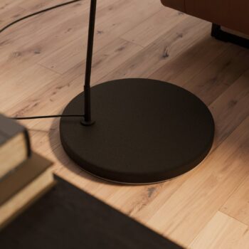 Stojacia lampa Lindby Esti, čierna/zlatá, látka, výška 192 cm