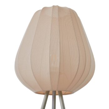 Stojacia lampa Lindby Helin, béžová, textil, trojnožka, 144 cm, E27