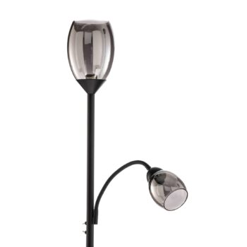Stojacia lampa Lindby Irmino s tienidlami z dymového skla
