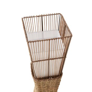 Stojacia lampa Lindby Jacinto, bambus, konope, výška 130 cm