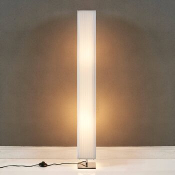 Stojacia lampa Lindby Janno, biela, textil, kov, 120 cm, E27