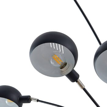 Stojacia lampa Lindby Jewa, čierna, kov, 5 svetiel, E14
